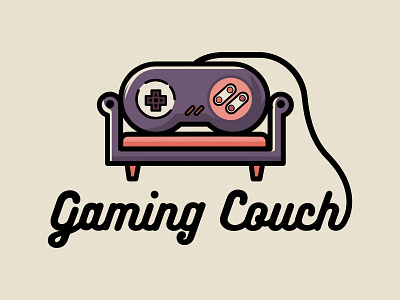 GamingCouch affinity branding controller design dribbble flat logo minimal type
