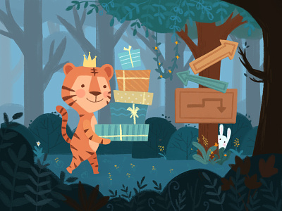A little tiger cute gift illustration tiger