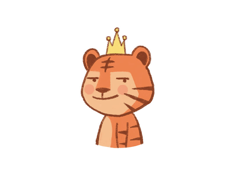 The king tiger cartoon emoji king like tiger