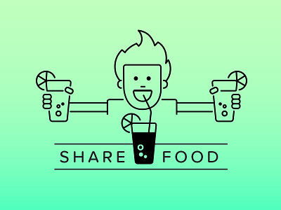 Line illustrations for Zomato boy drink food glass icon illustration lime line outline straw zomato