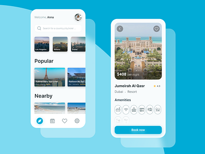 Hotel booking app app dailyui design hotel booking ui