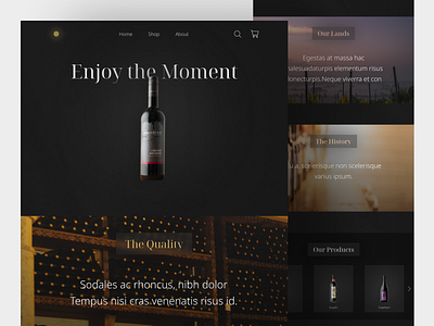 Wine landing page landingpage ui webdesign webpage website wine