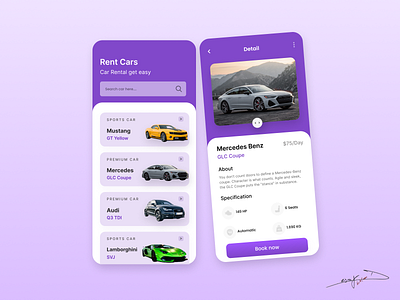 Car Rental App Design