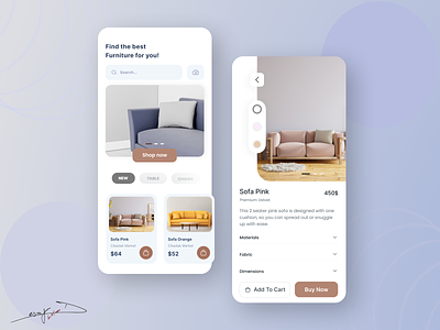 Furniture App Design animation app app design bankingapp design fintechapp ui