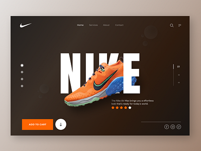 Nike Shoes Landing Page Design design illustration logo ui vector