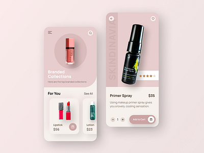 Cosmetics App Design app app design branding design illustration vector