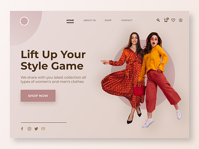 Fashion Landing Page Design branding illustration logo vector