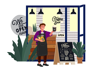 Coffee House illustration Design