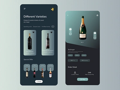 eCommerce Wine App Design app app design branding design illustration