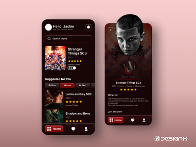 Entertainment App app app design branding design designer mobile movies series ui uidesign ux uxdesign