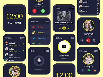 Smart Watch Interface Design apple design designer figma smartwatch ui ux watch