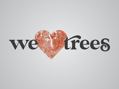 "We [heart] trees" treatment branding design vector