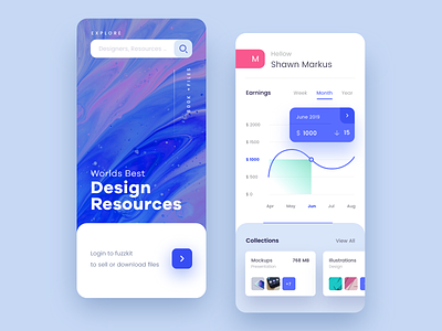 Design Resource Mobile app app design blue blue and white cards cart dashboard graph interaction ios mobile mobile app popup product design sell typography ui uiux ux