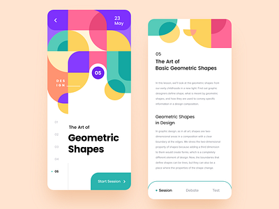 Learning App Concept abstract app artist colorful colorfull design green illustration learning mobile pattern pink product red screen shapes splash ui ux violet