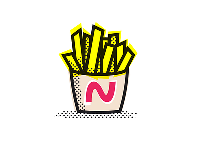 French fries comic dots fast food food fries illustration yummy