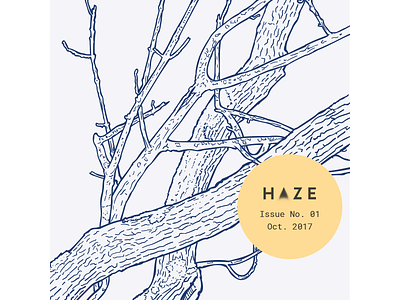HAZE No. 01 / Oct 2017 cover illustration ink lineart playlist