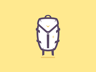 The backpack adventure backpack bag exploring hike illustration line luggage travel vector yellow