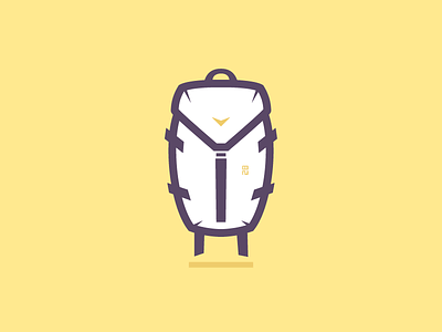 The backpack adventure backpack bag exploring hike illustration line luggage travel vector yellow