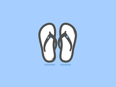 The flip-flops bath beach blue flip flops illustration inventory line vector