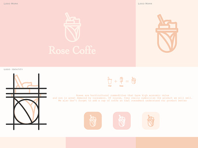 Rose Coffe Logo Branding branding design icon illustration logo vector