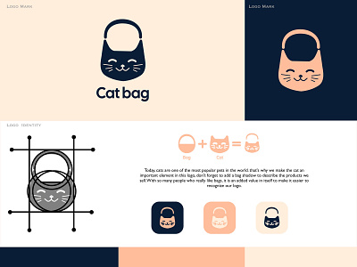 Cat bag Logo Branding branding design icon illustration logo vector