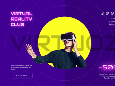 Virtual reality club design ui ux