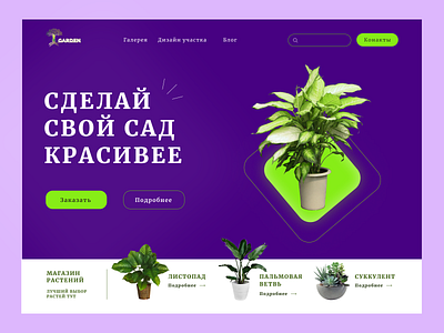 Дизайн интернет-магазина растений design ui ux