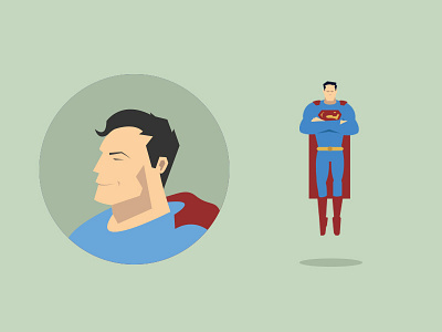 Superman Flat Character Design character comics dc design flat supeman vector