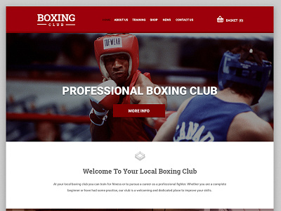 Boxing Club Website Homepage Concept Design boxing concept design homepage online responsive shop web