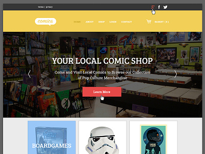 Comic Shop Homepage Concept Design comic concept design graphic homepage responsive shop web