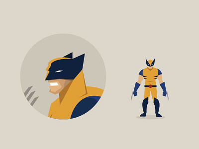 Flat vector Wolverine character design by John Grigg on Dribbble