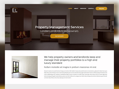 London Property Website Concept Design flat design graphic design property responsive web design website concept design