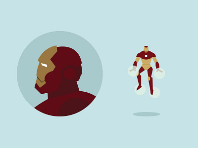 Flat vector Ironman character design flat design ironman marvel comics vector design