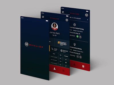 Rivalled App Screens app design app profile app screens sport app
