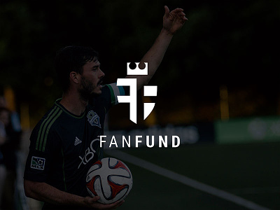 Fanfund Shot football logo design negative space