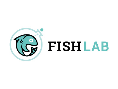 FISHLAB Logo circular logo flat design flat logo design icon design mark design