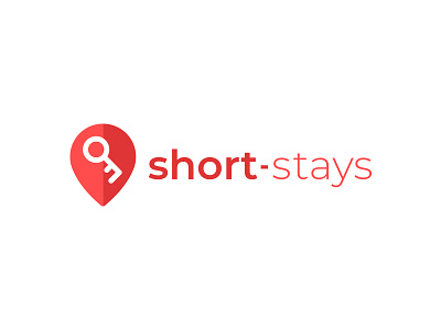 Short Stays Logo branding flat design flat logo logo design lower case minimal property red sans serif