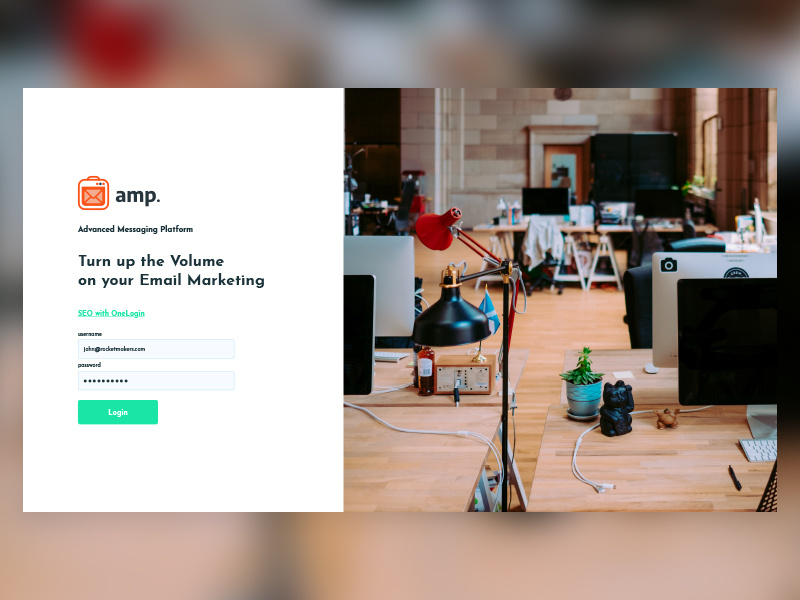 Amp Login Screen by John Grigg for Rocketmakers on Dribbble