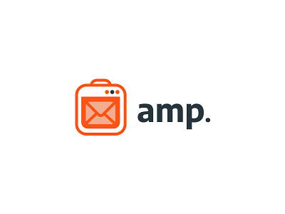 amp Logo Redesign amplifier branding email flat logo logo design lower case minimal orange sans serif