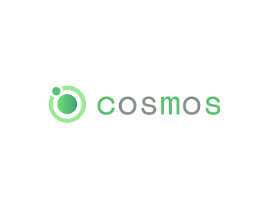 Cosmos V2 Logo Concept flat design green logo lower case sans serif space