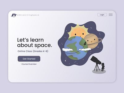 Online Learning Platform for Kids - Landing Page children learning cute design education illustration learning student teacher ui visual design
