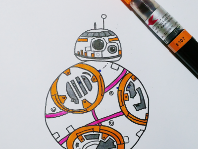 Dribbble x BB8 bb8 drawing dribble illustration lettering thank you