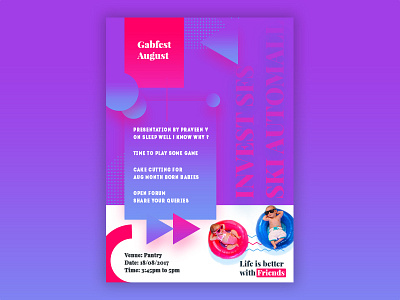 Mcs Celebration Aug 2018 colors friendship gabfest invite poster shapes