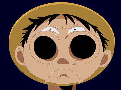spooky face luffy illustration kaizoku luffy one piece pirate king spooky straw hat vector