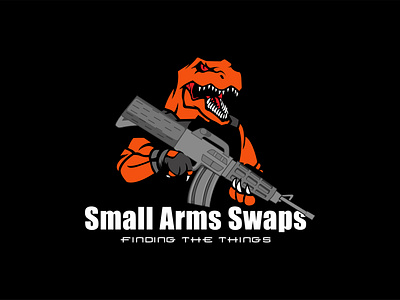 Small Arms Swaps Gaming Logo dinosaur gaming logo graphic design illustration logo mascot minimal logo vector weapon logo