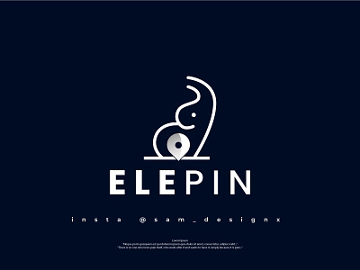 ELE PIN LOGO abstract logo business logo company logo creative logo design elephant logo graphic design location logo logo minimal logo minimalist logo