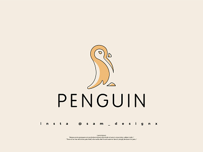 Line Art Penguin Logo