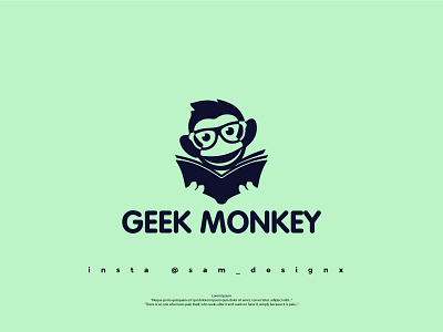 Geek Monkey Logo 3d abstract logo animal logo animation branding business logo company logo creative logo custom logo design graphic design illustration logo logo art minimal logo minimalist logo motion graphics ui