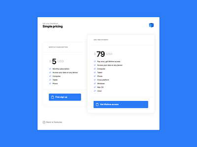 Pricing page