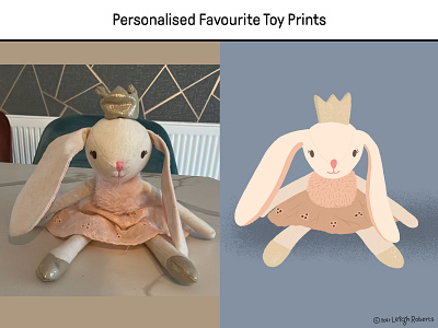 Toy ballet bunny design illustration personalised rabbit toys